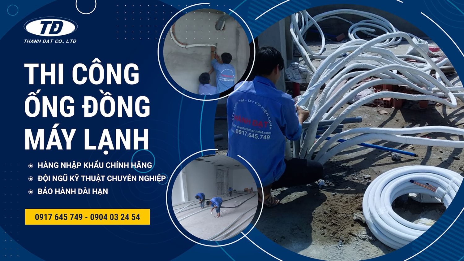 Thi công ống đồng máy lạnh